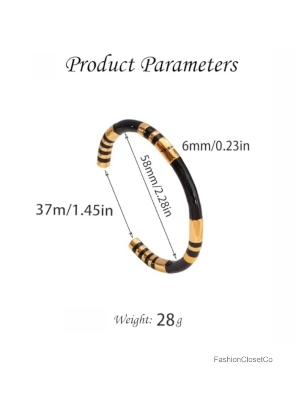 Titanium Steel Open Cuff Bangle Bracelet - Dainty Fashion Wrap Bracelet